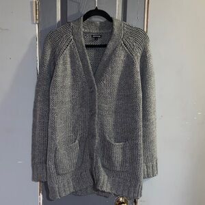 Who What Wear Gray Knit Cardigan
